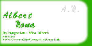 albert mona business card